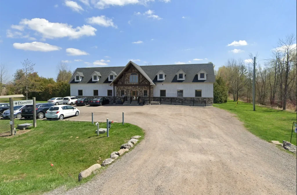 Diamond in the Ruff Pet Retreat building